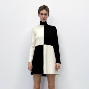Color block knit dress